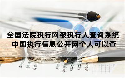 全国法院执行网被执行人查询系统 中国执行信息公开网个人可以查吗